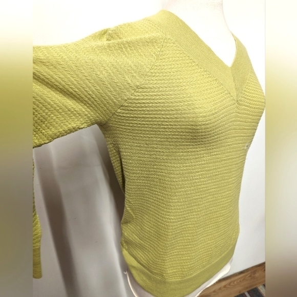 Nwt Loft Outlet Lime Green V Neck Summer Cotton Sweater M - Picture 6 of 12